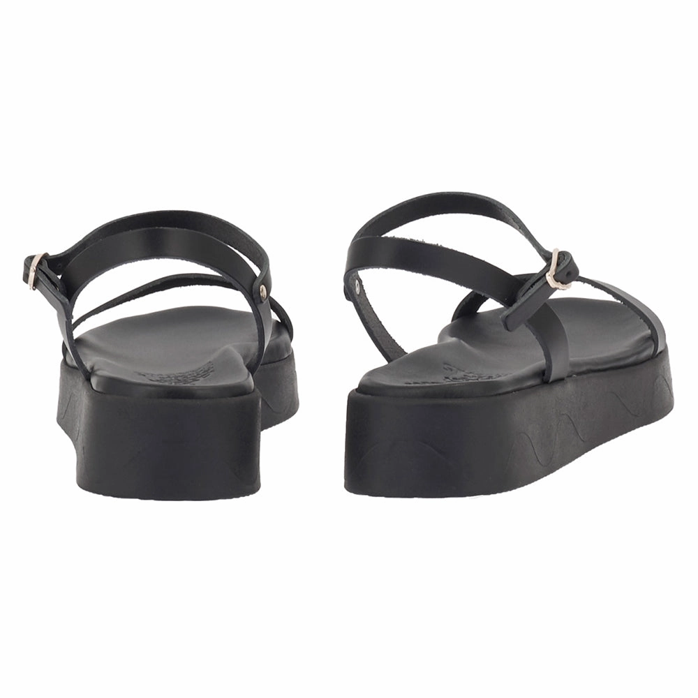 Irida Black Sandals Platform Flat