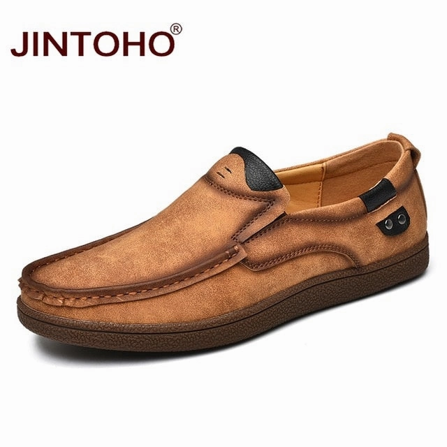 Best Trending Casual Shoes JINTOHO Fashion Brand Men Shoes Luxury Men Genuine Leather Shoes Casual Men Shoes Male Leather Shoes Slip On Men Loafers