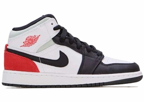 Jordan 1 Mid Se White Black Red Spruce (Gs) Sneakers App