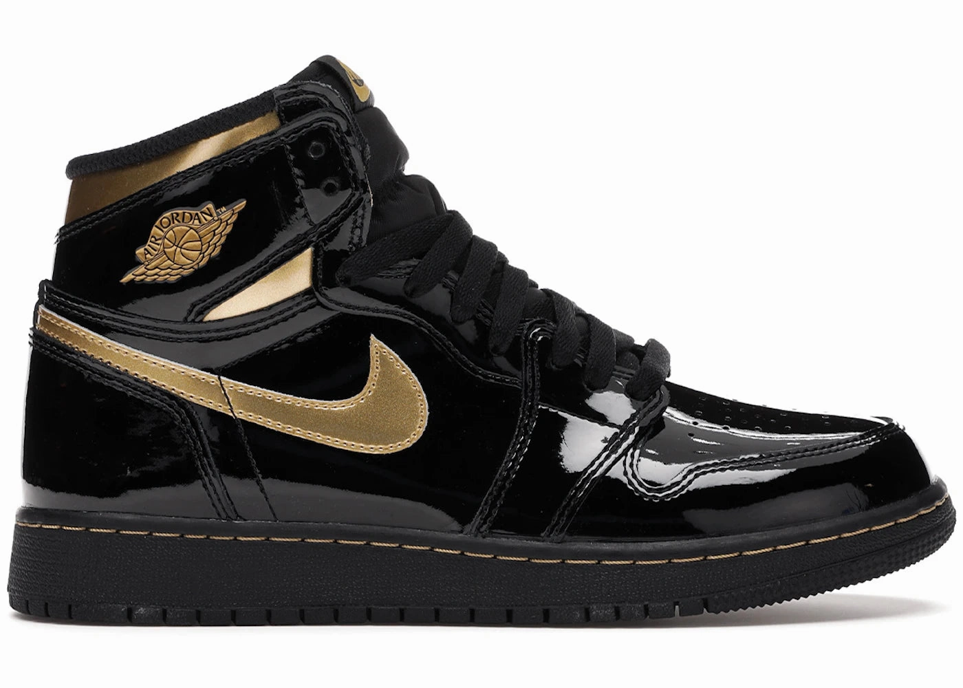 Jordan 1 Retro High Black Metallic Gold (2020) (Gs) Skirt Sneakers