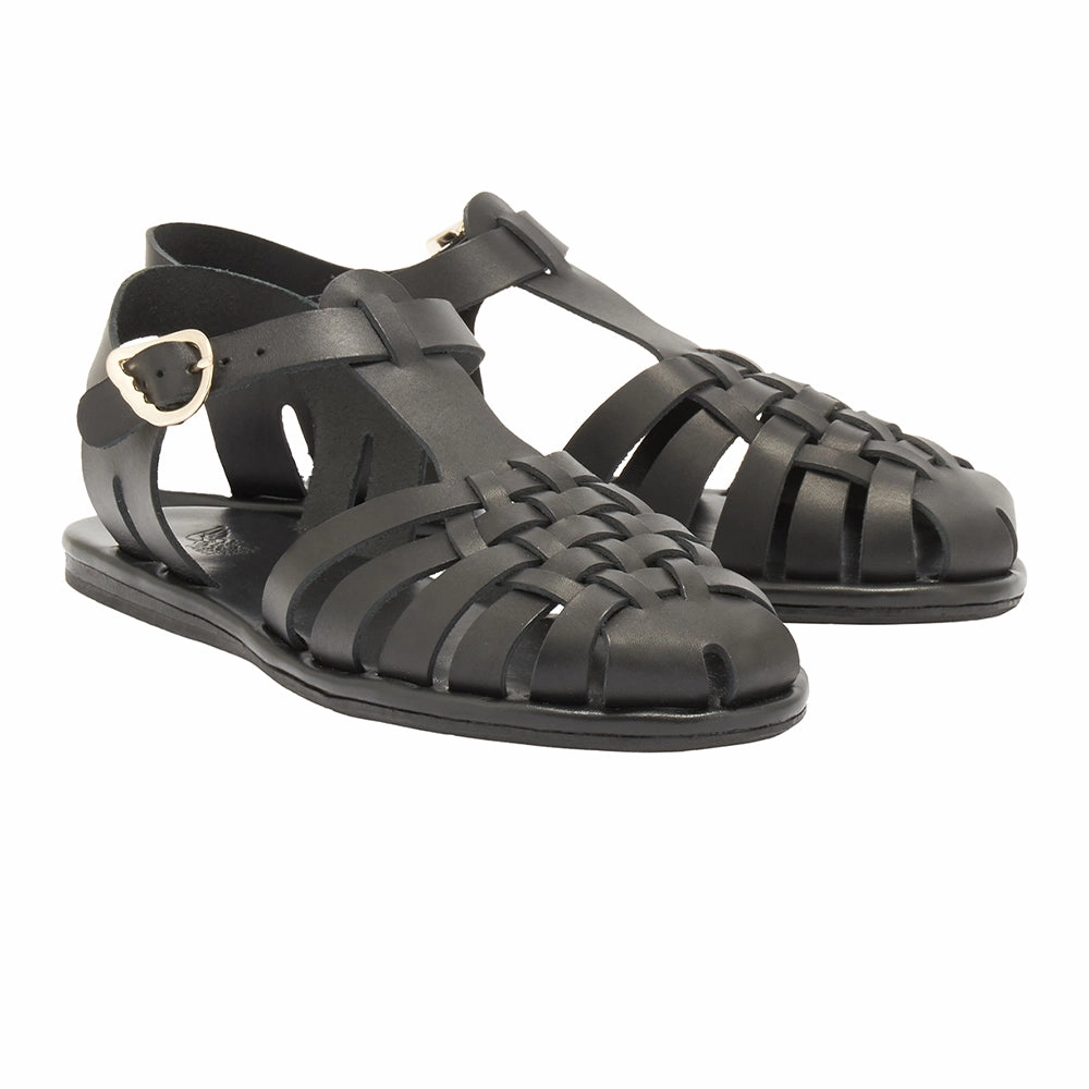 Karina Black Sandals Covered Toe