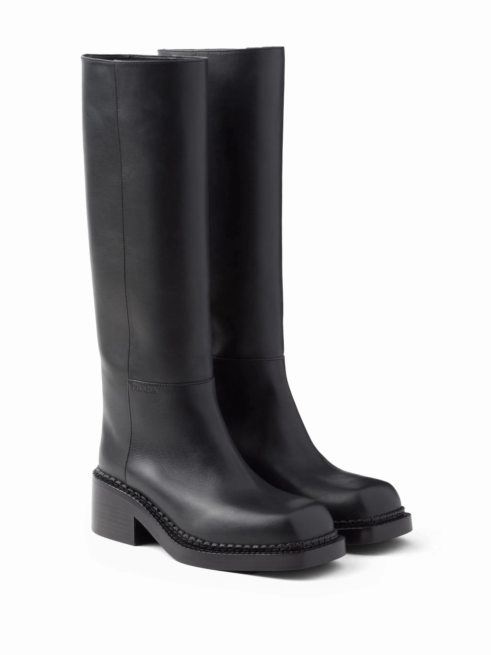 knee-high 55mm leather boots Bike Boots