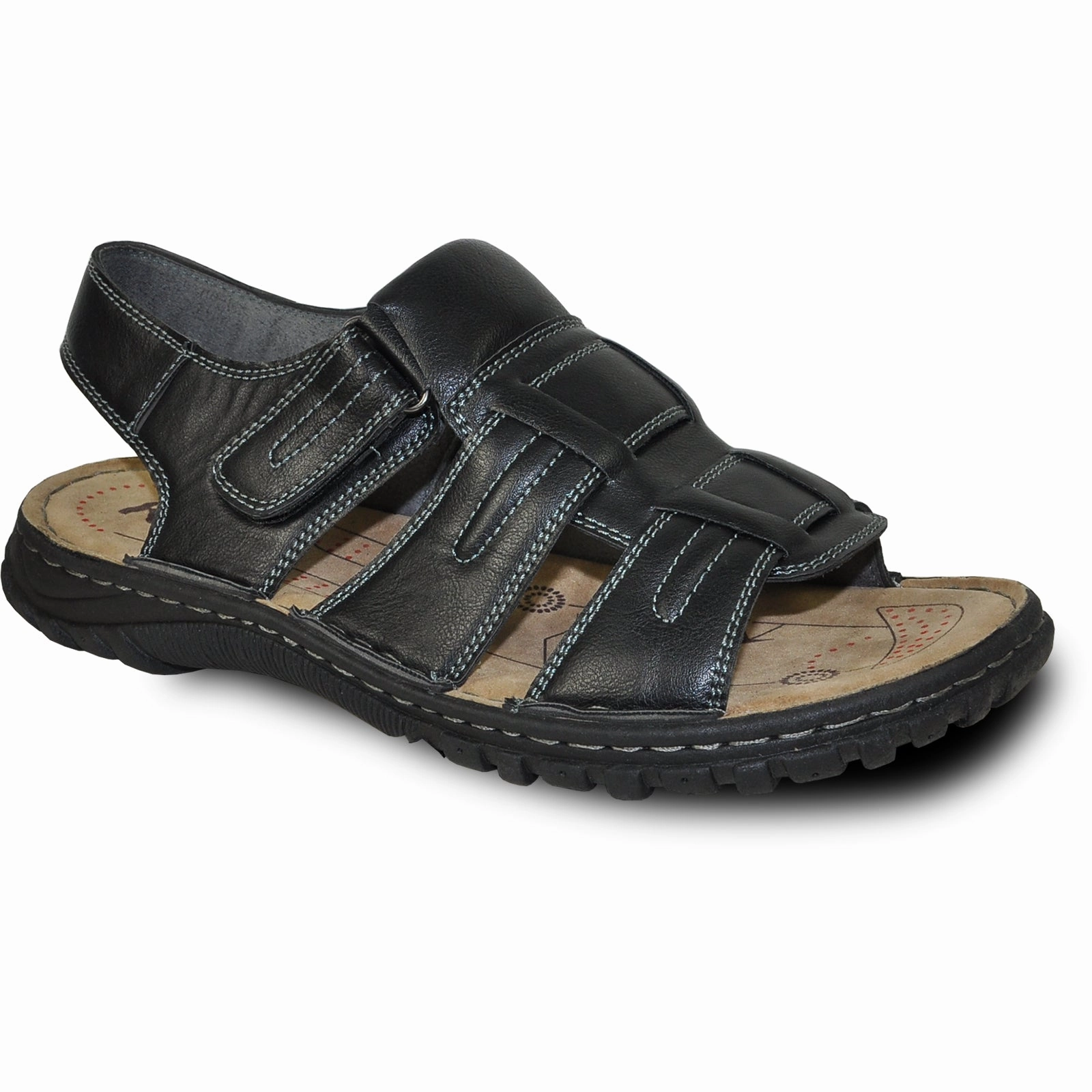 KOZI Men Sandal LOCUS-80 Black Dressy Wedge Heel Sandals