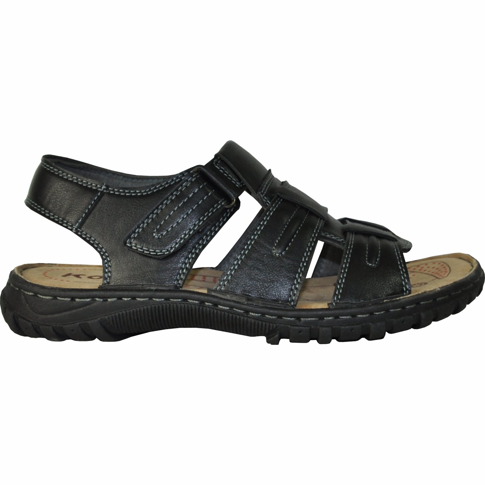 KOZI Men Sandal LOCUS-80 Black Platform Leather Sandals