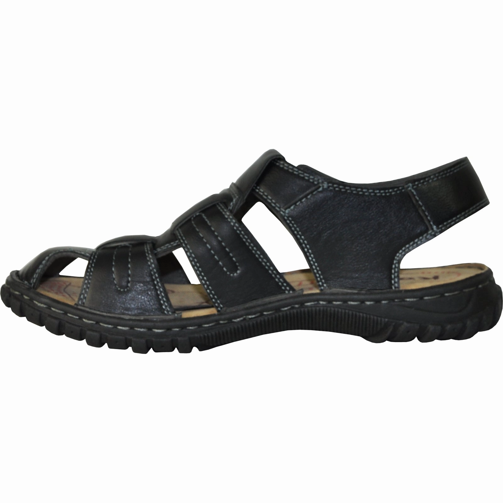 KOZI Men Sandal LOCUS-81 Black Platform Leather Sandals
