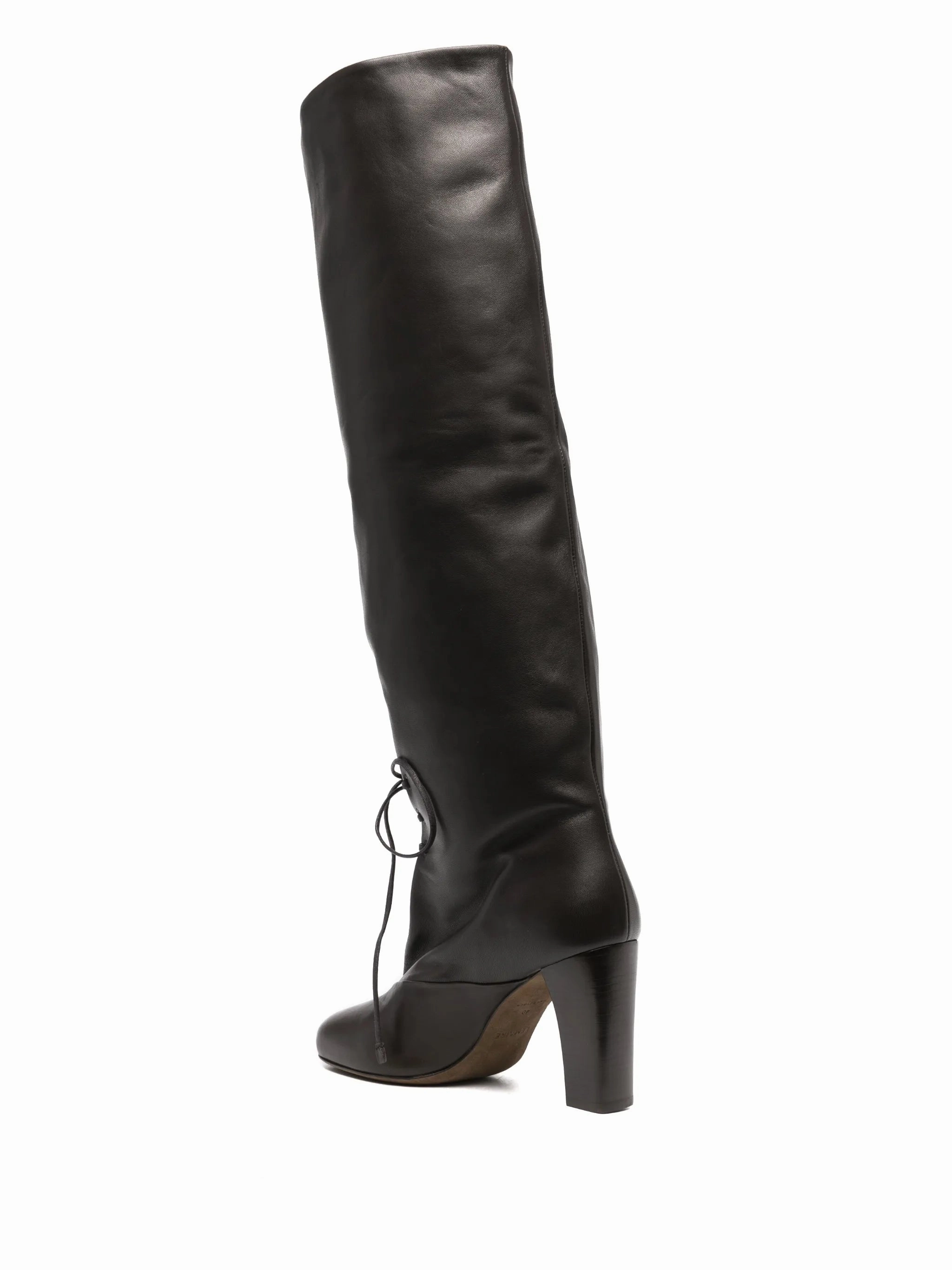 Boots For Men With Fur 80mm leather knee-high boots