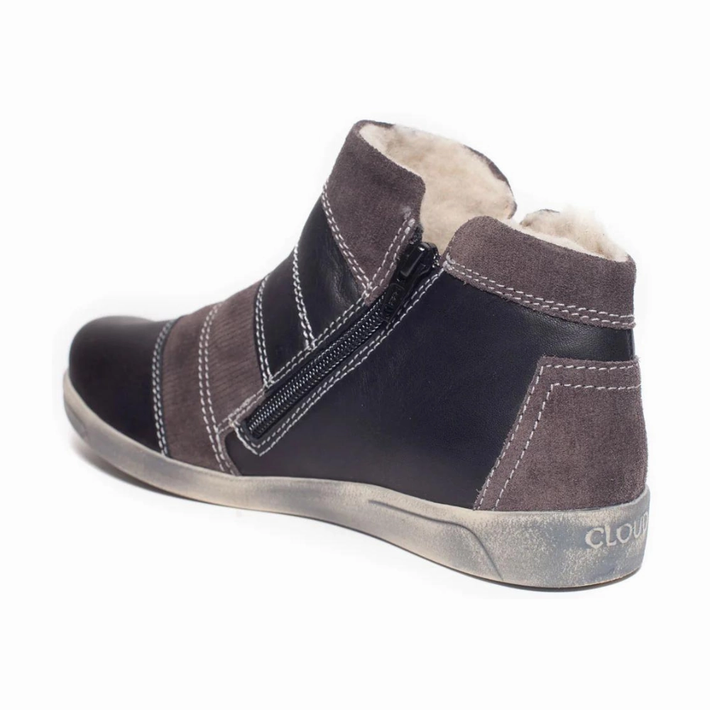 Skinhead Boots Cloud Footwear Accalia Velvet Black Wool Lining Boot (Women's)