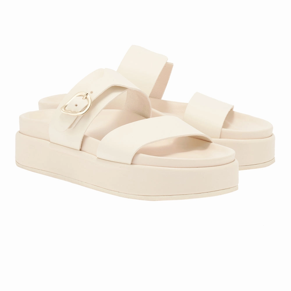 Latria 2Flatform Off White Sandals Thong Flat