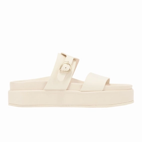 Latria 2Flatform Off White Flat Red Sandals