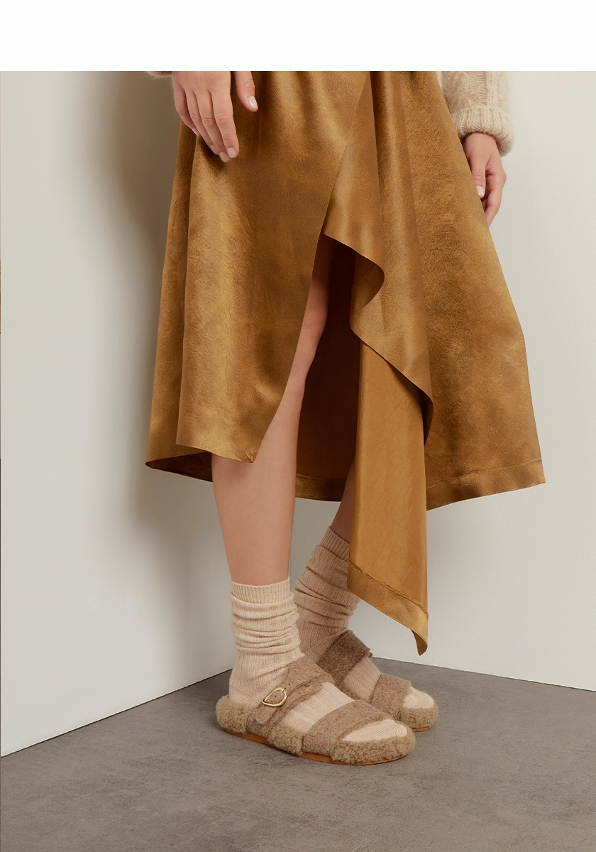 Fisherman Leather Sandals Latria Camel