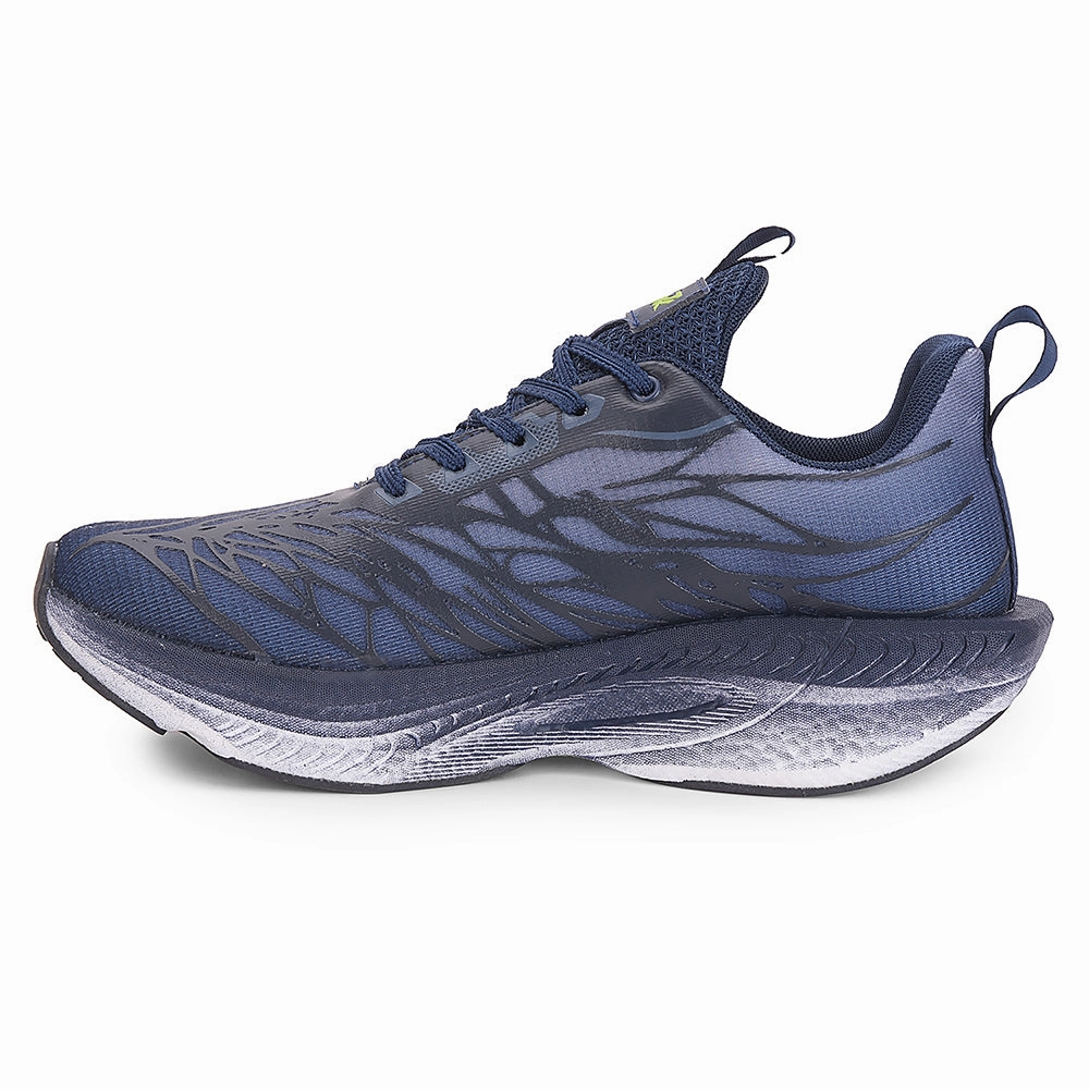Leap7x Navy Blue Sports Lacing Running Shoes For Men XLM-01 By Liberty On Cloud 2 Running Shoes