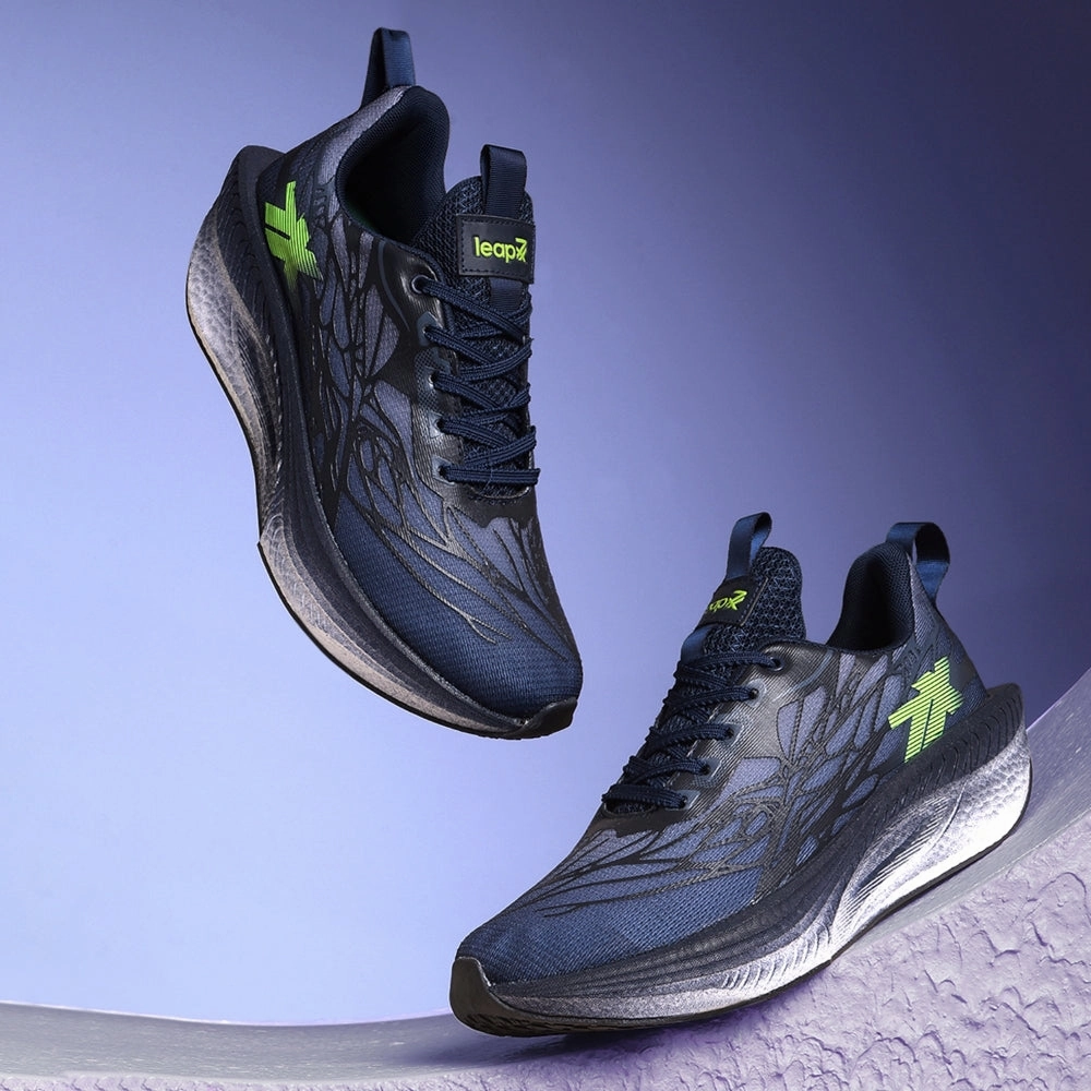 Leap7x Navy Blue Sports Lacing Running Shoes For Men XLM-01 By Liberty Black Friday Running Shoes 2024