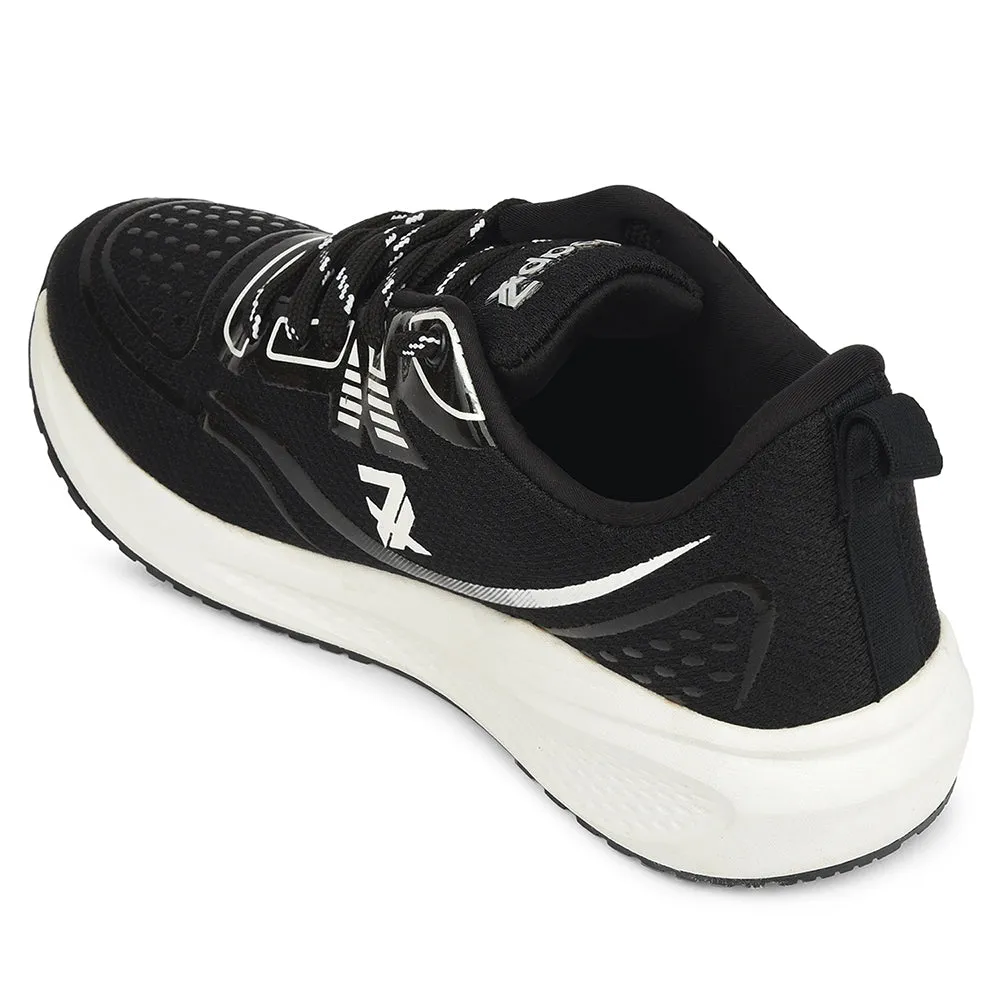 Leap7x Black Sports Lacing Running Shoes For Men GHD-29 By Liberty Waterproof Running Shoe