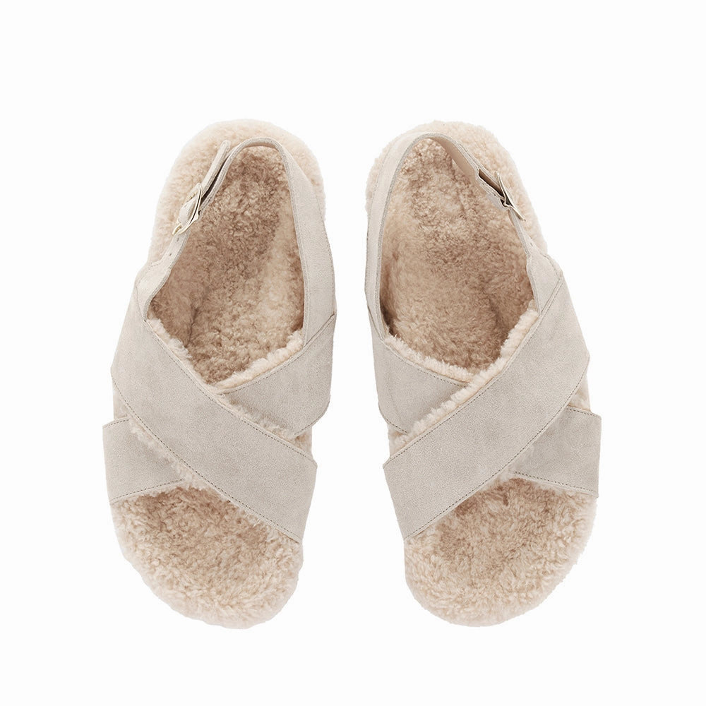 Parnassos All Taupe Platform Slide Sandals