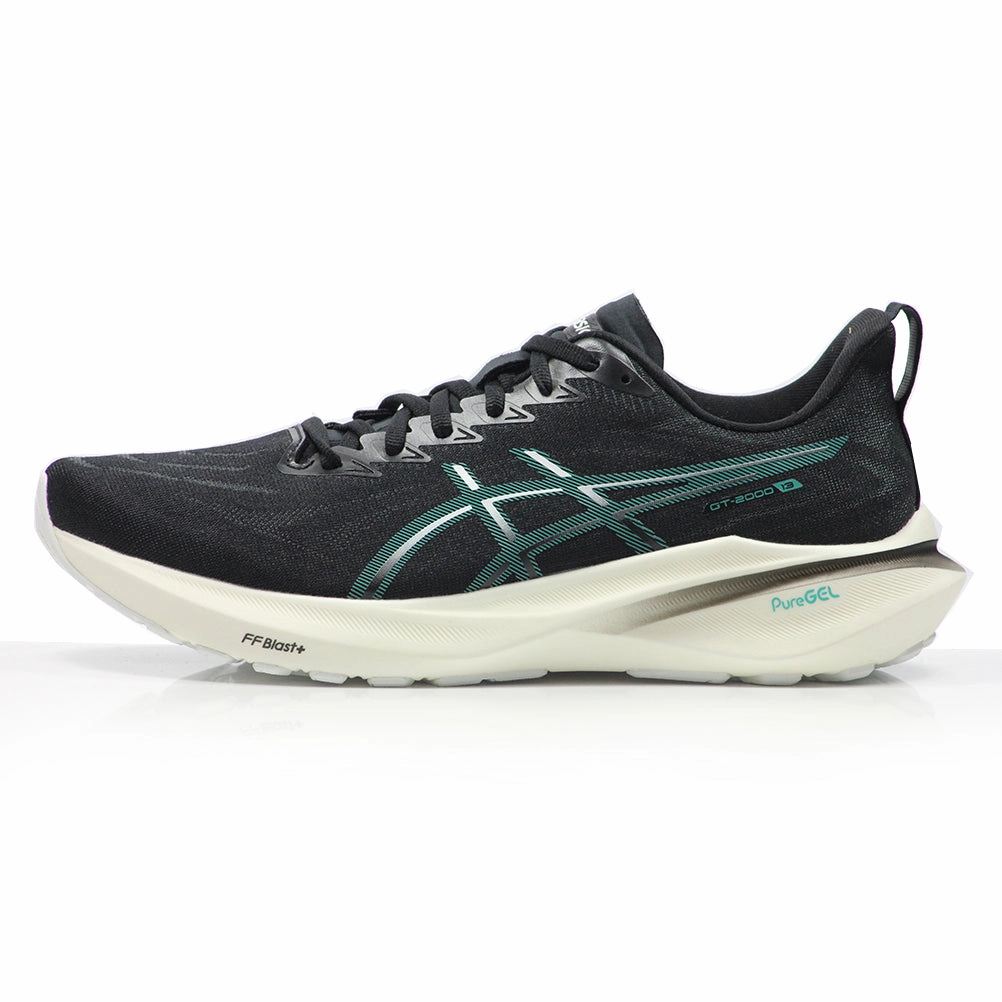 Asics GT-2000 v13 Men's Running Shoe - Black/Wave Teal Asics Training Shoes For Flat Feet