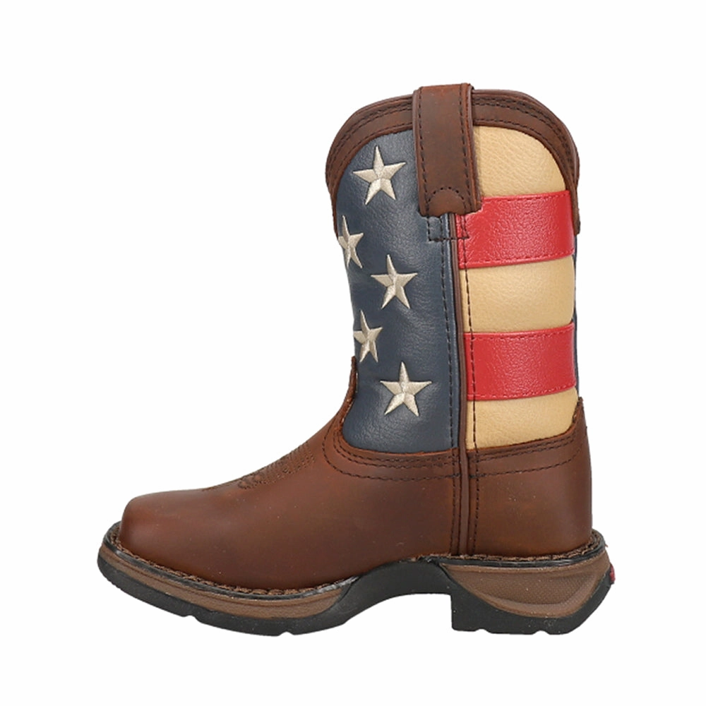 Hob Nail Boots Lil' Rebel Patriotic Flag Cowboy Square Toe Boots (Toddler-Big Kid)