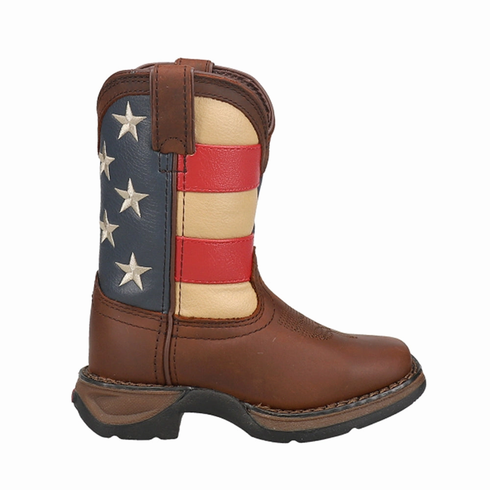 Lil' Rebel Patriotic Flag Cowboy Square Toe Boots (Toddler-Big Kid) Paul Bond Boots