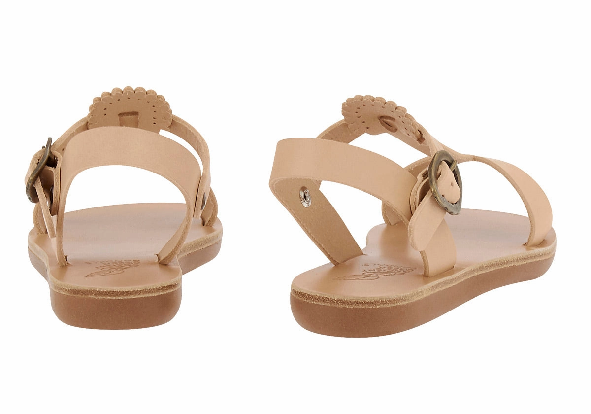 Little Amber Soft Natural Sandals With Socks