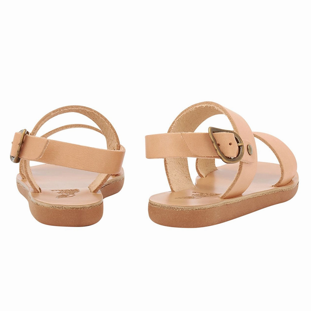 Little Clio Soft Natural Low Heel Wedding Sandals