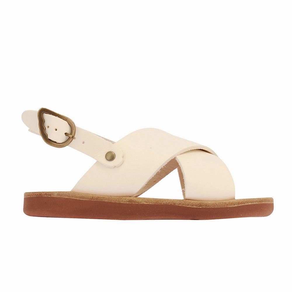 Little Maria Soft Off White Italian Leather Sandals