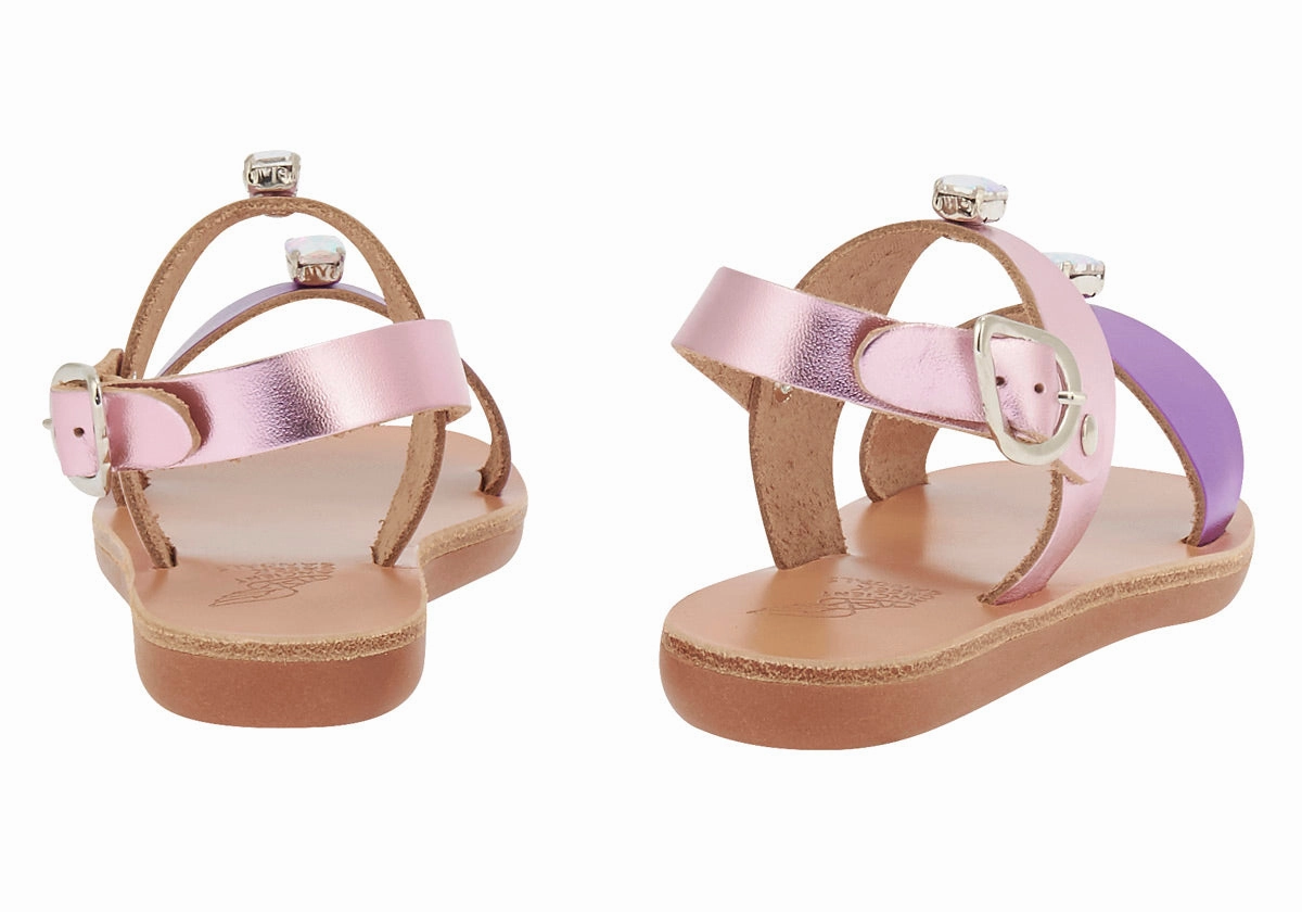Little Stella Soft Metal Pink/Purple Sandals Pointed Toe