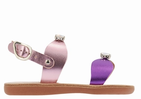 Little Stella Soft Metal Pink/Purple Sandals Resort Montego Bay