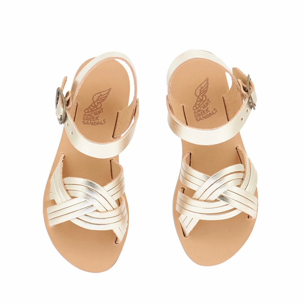 Little Electra Soft Platinum Sandals In Italy