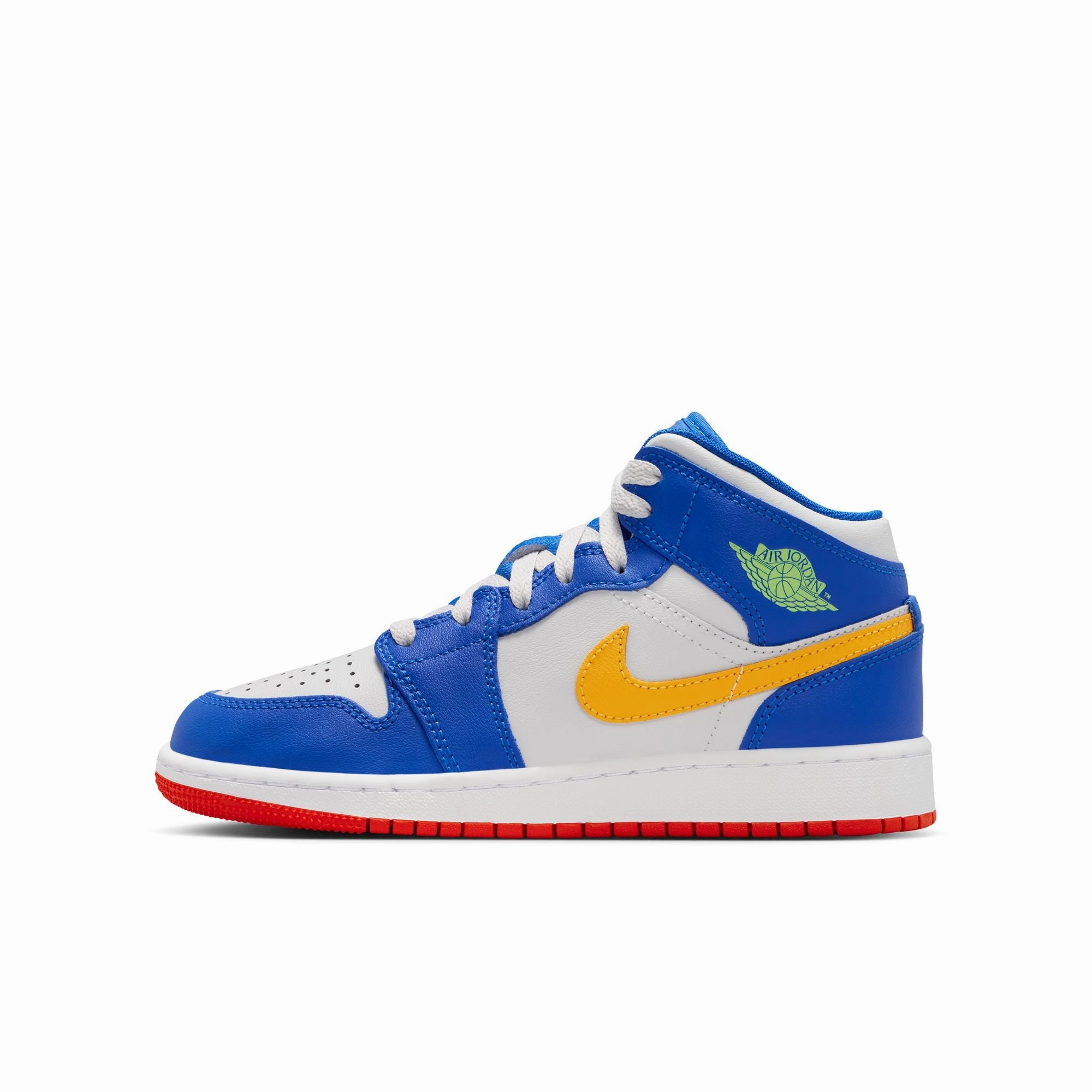 Best Sneakers For Arthritis Air Jordan "1 Mid BG" GS - Racer Blue / Speed Red / Gold