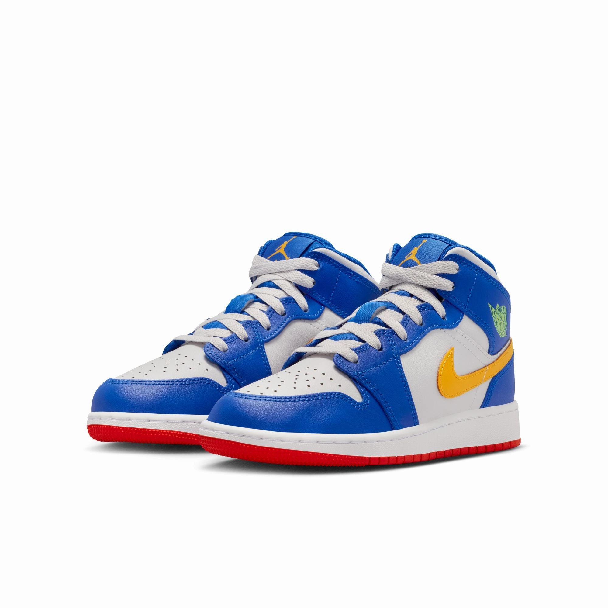 Spd Cycling Sneakers Air Jordan "1 Mid BG" GS - Racer Blue / Speed Red / Gold