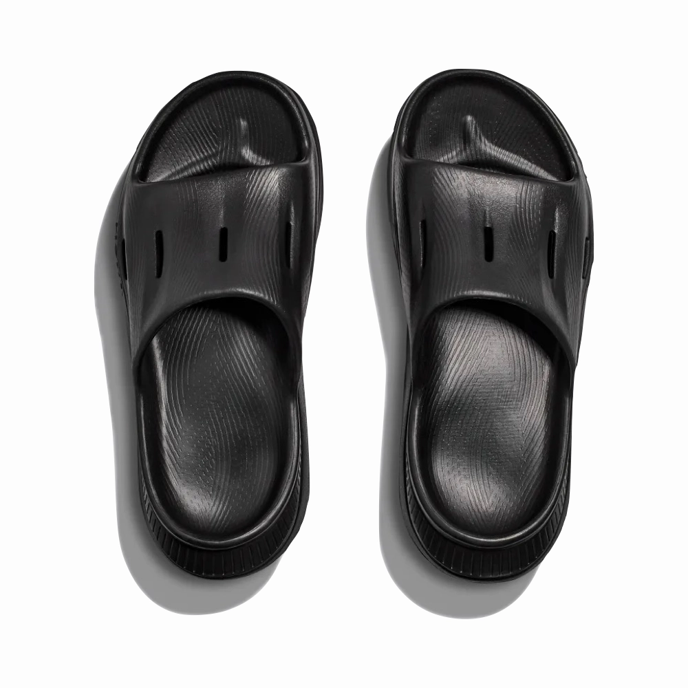 Hoka Ora Recovery Slide 3 Sandal in Black Shoes With Wide Toe Box