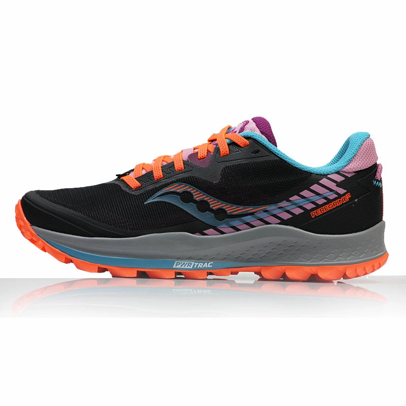 Running Shoes 2024 Saucony Peregrine 11 Women's Trail Shoe - Black/Future