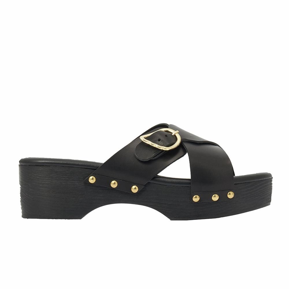 Marilisa Clog Black Sandals With Ankle Support