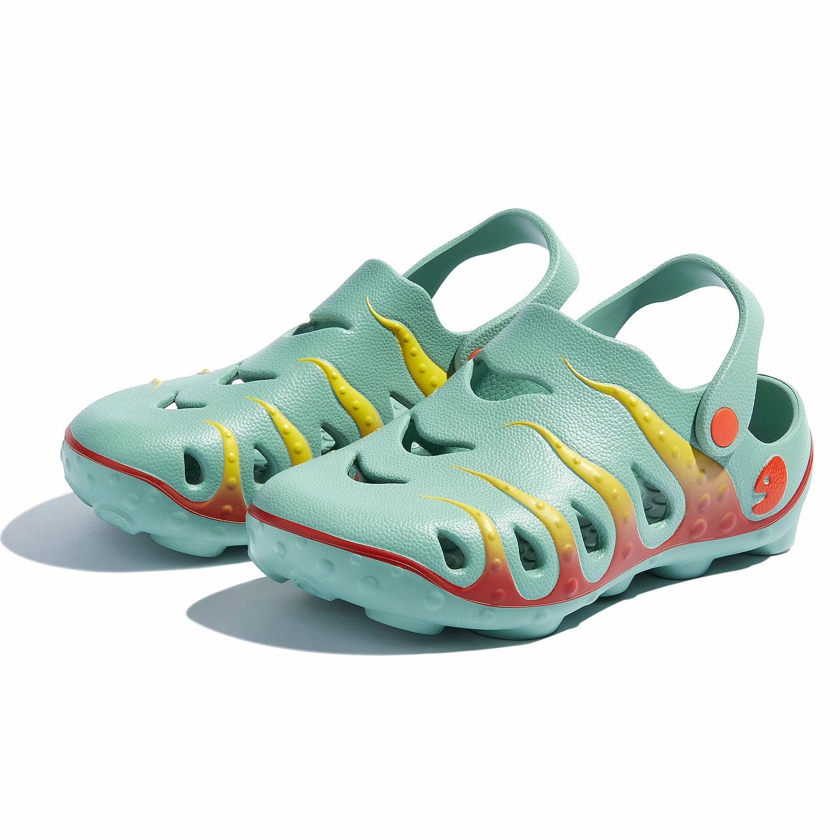 Green Fire Octopus I Men Qupid Sandals