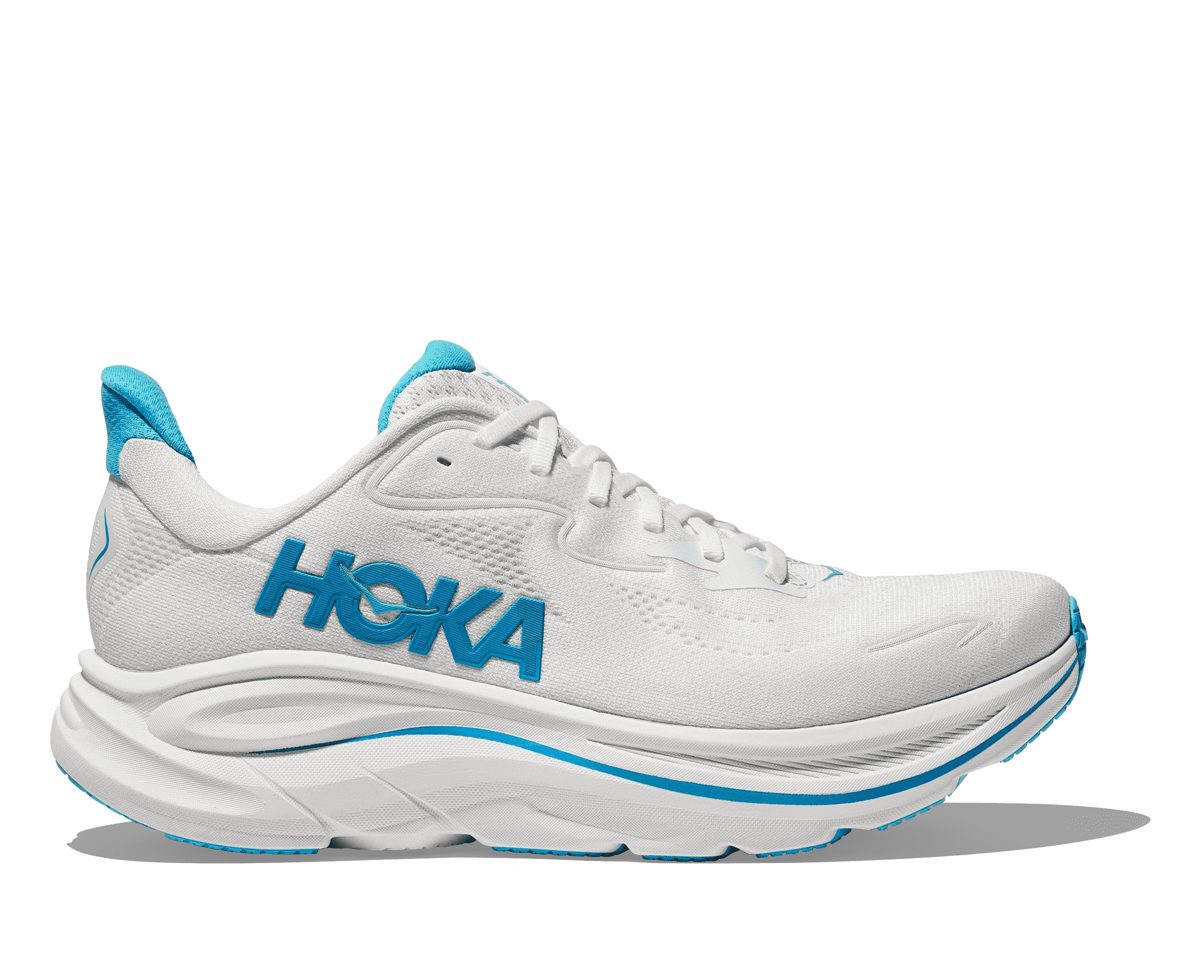 Shoes Clearance Men's - HOKA Clifton 10 - White/Skyward Blue