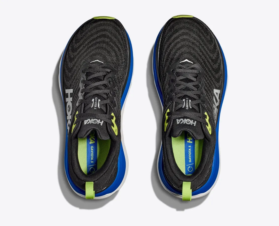 Shoes Uk Sale Men's - HOKA Gaviota 5 - Black/Electric Cobalt