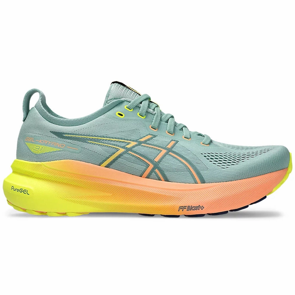 Men's Asics Gel-Kayano 31 Paris, Light Celadon/Safety Yellow, 10 D Medium Best Price Asics Running Shoes