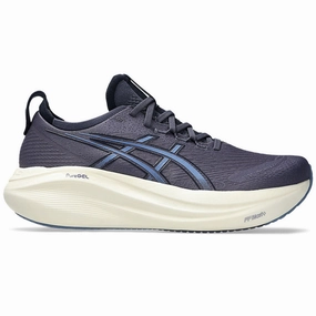 Men's Asics Gel-Nimbus 27, Indigo Fog/Denim Blue, 12 2E Wide Asics Indoor Shoes Gel Upcourt
