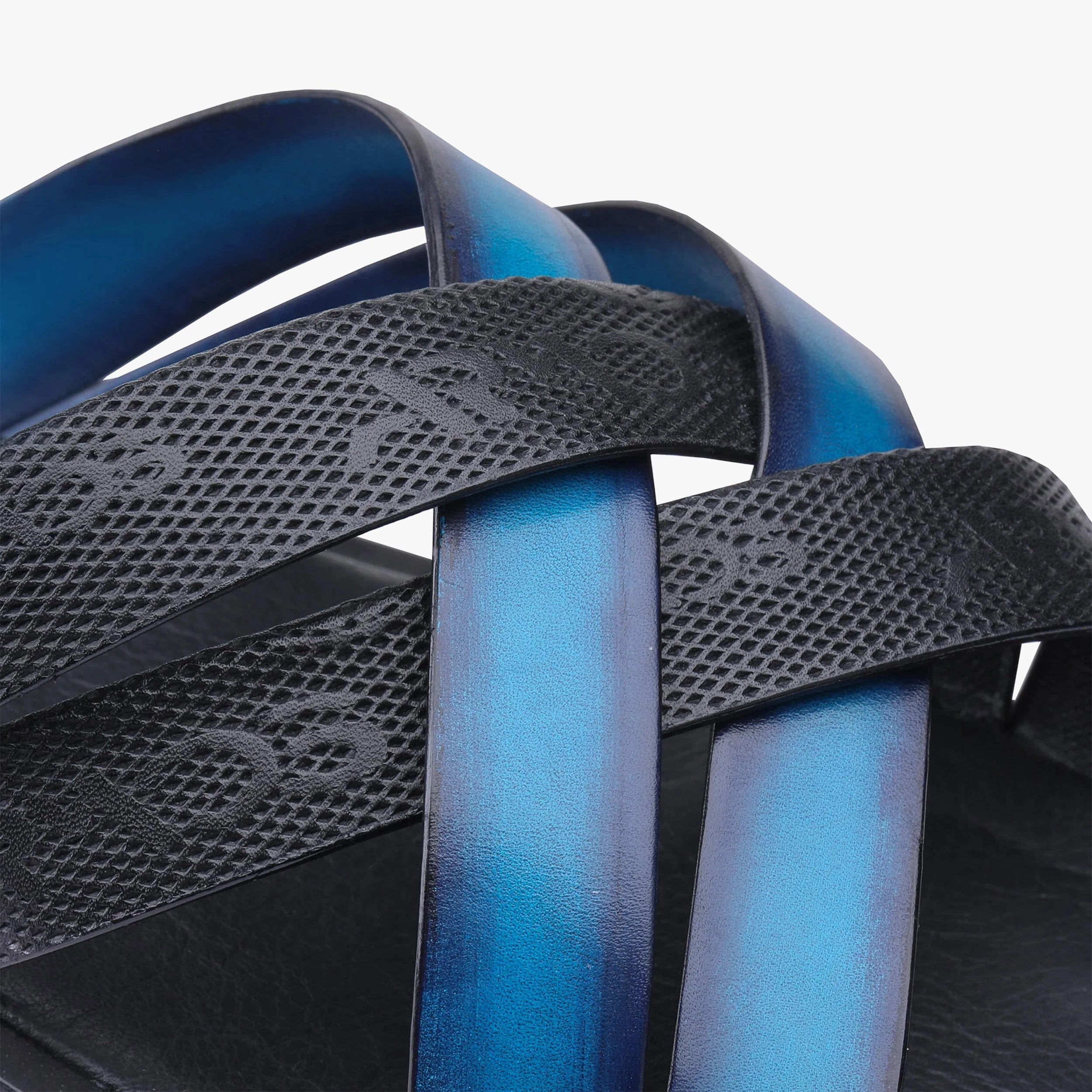 Sandals Hotel In Ocho Rios Men's Black And Blue Cross-strap Sandal