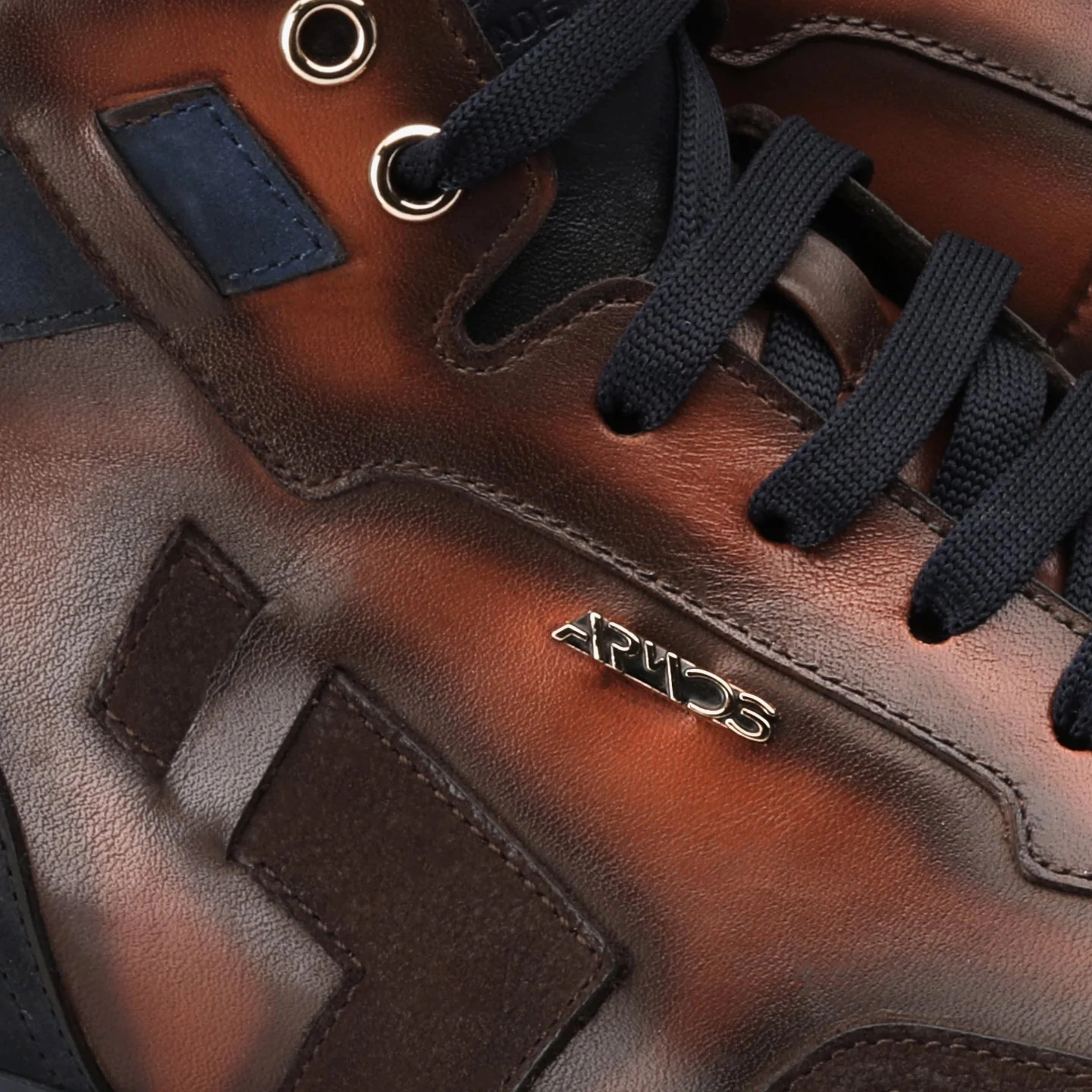 Chelsea Boots Suede Men's Brown & Blue High-Top Sneaker