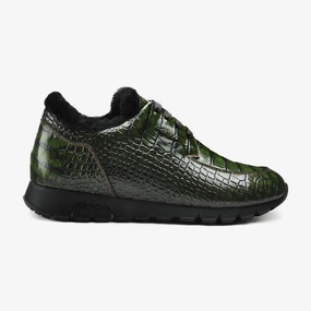 Men's Dark Green Glossy Croc-Print Sneaker Irish Setter Work Boots