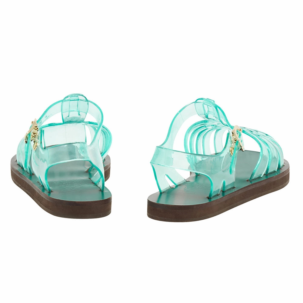 Homeria Jelly Clear Aqua Sandals Birkenstock Leather Arizona