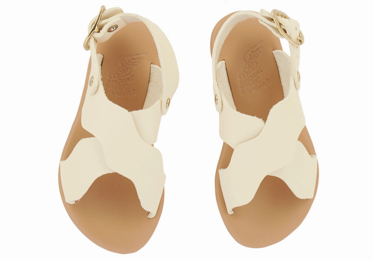 White Newborn Sandals Little Atokos Soft Off White