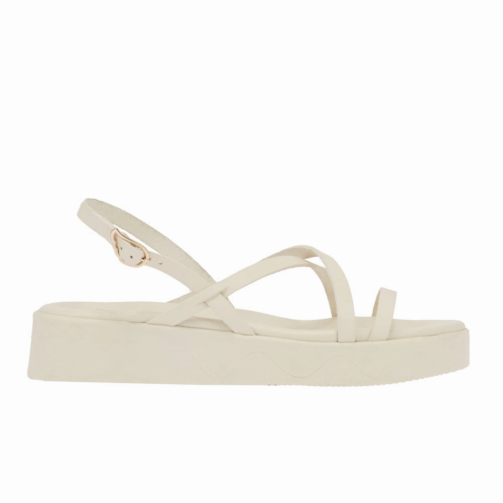 Raffia Slide Sandals Silia Off White