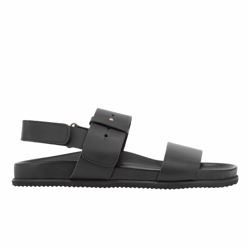 Narkisos Black Platform Leather Sandals