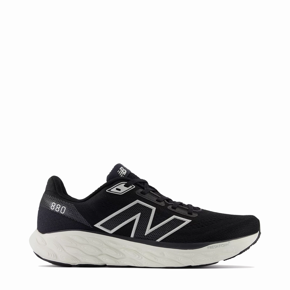 Beige New Balance Mens New Balance Men's Fresh Foam X 880v14 in Black with Sea Salt and Silver Metallic