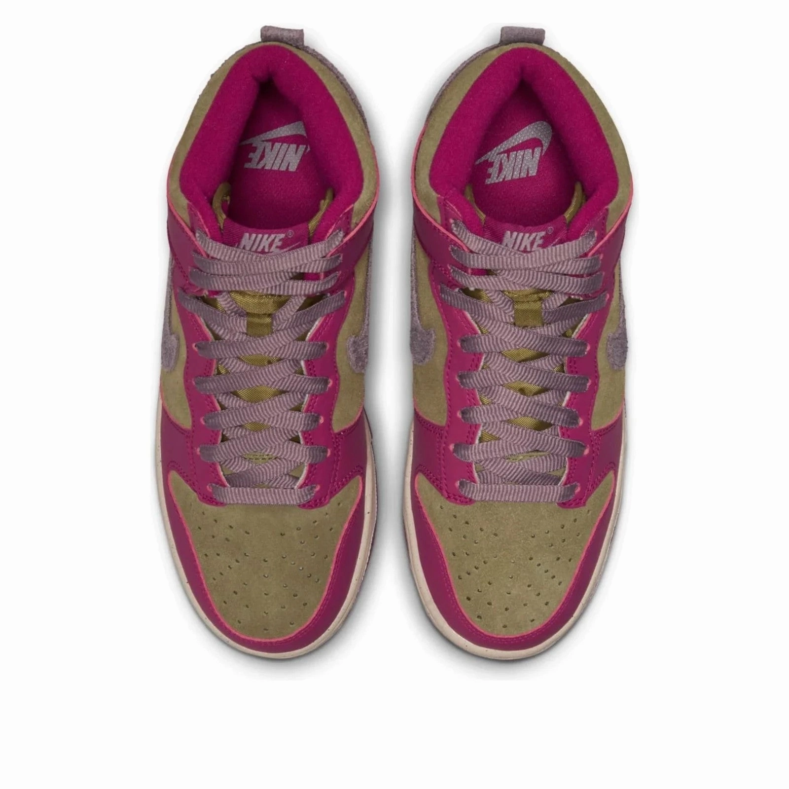 Nike C1ty Shoes Nike Dunk High FB1273-500 Sneakers Women's Dynamic Berry Suede Lifestyle Shoes