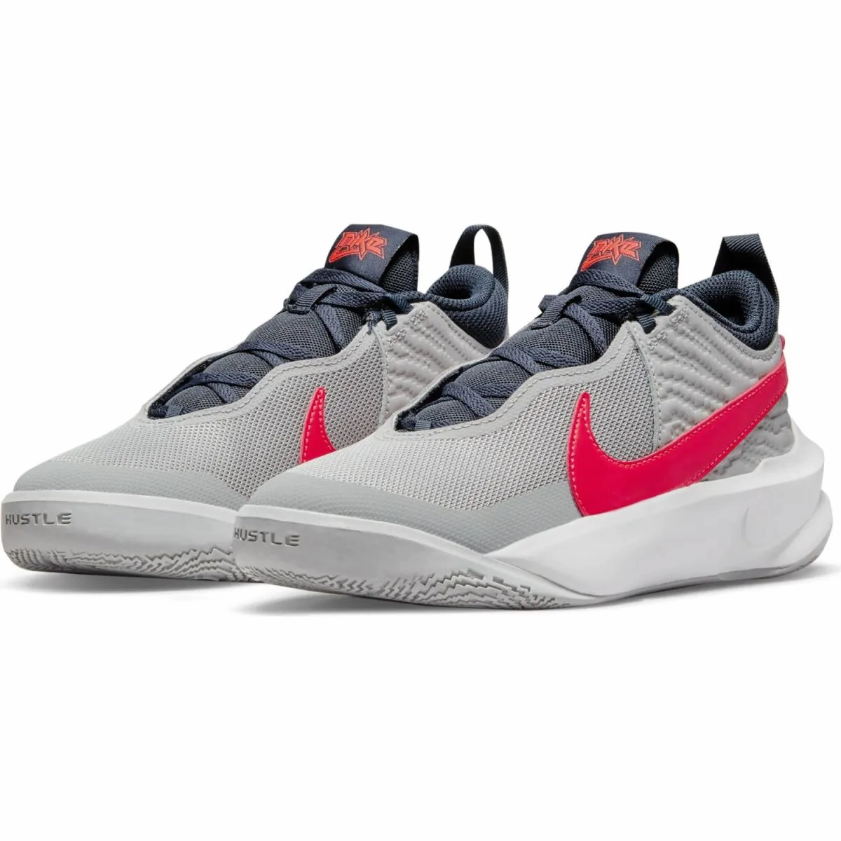 Nike Air Tennis Shoes Nike Kid's Team Hustle D 10 Shoes - Grey / Red