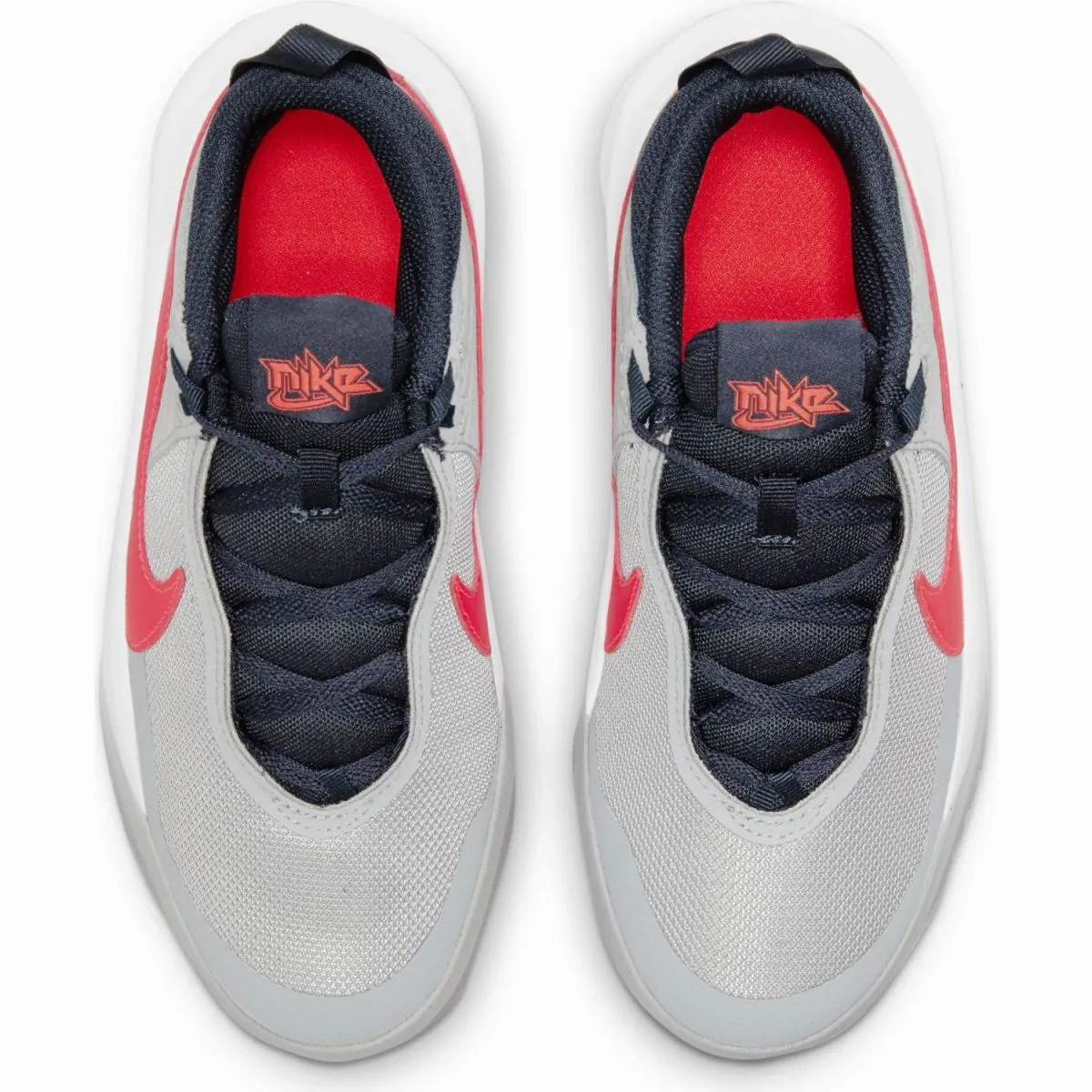 Nike Pros Shoes Nike Kid's Team Hustle D 10 Shoes - Grey / Red