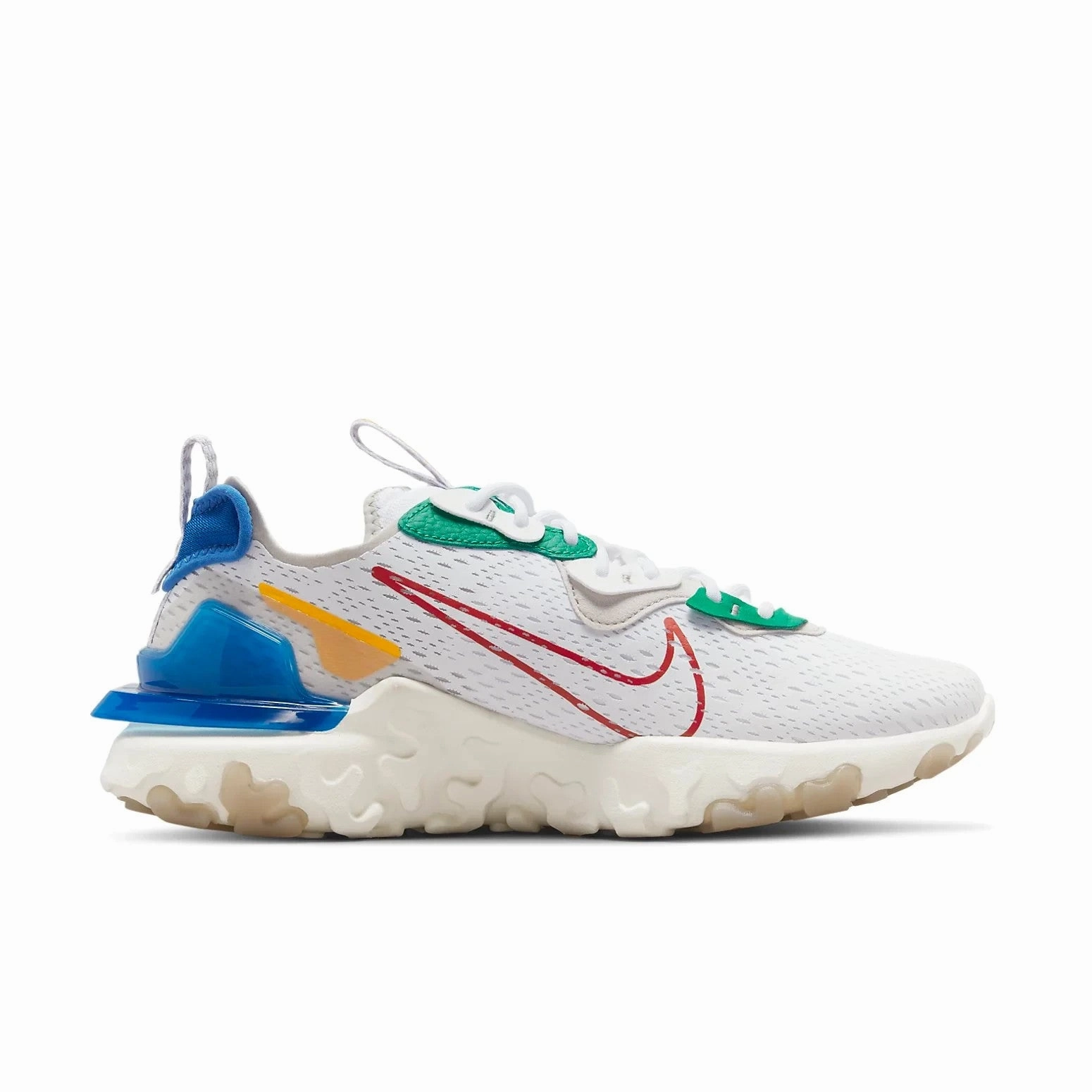 Nike React Vision DV3500-100 Sneakers Men's US 7.5 White Low Top Running Shoes Nike Speed Turf Shoes