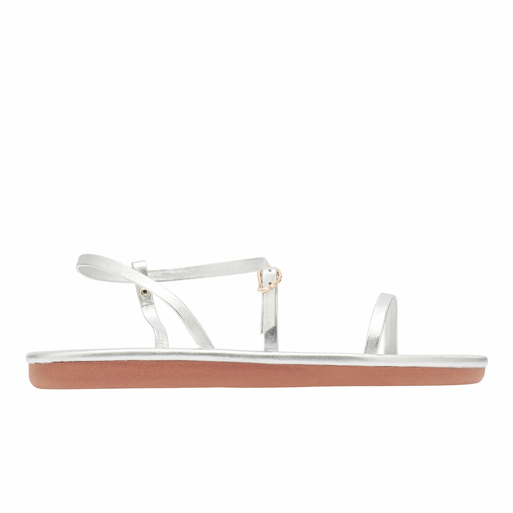 Niove Flip Flop All Silver Designer Flat Sandals